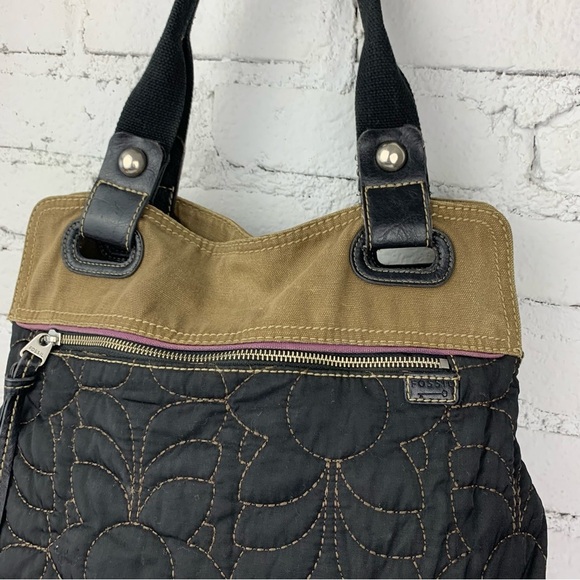 Fossil Quilted Floral Canvas Key Per Shoulder Purse - Picture 3 of 15